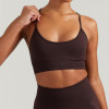 Women's Spaghetti Strap Sports Bra OEM | Scoop Neck Ribbed Underband High Stretch Yoga Bra