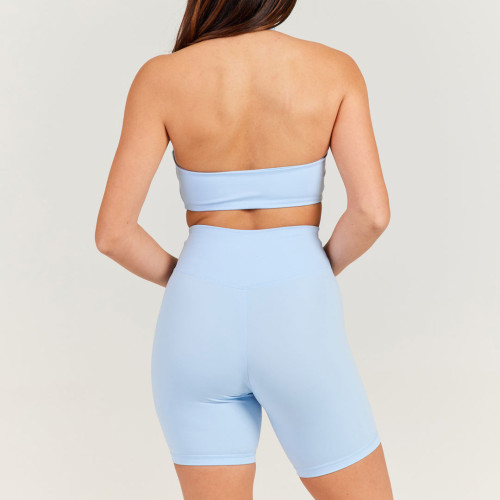 Custom Ruched Halter Sports Bra Manufacturer | Athletic Yoga Bra Top Supplier