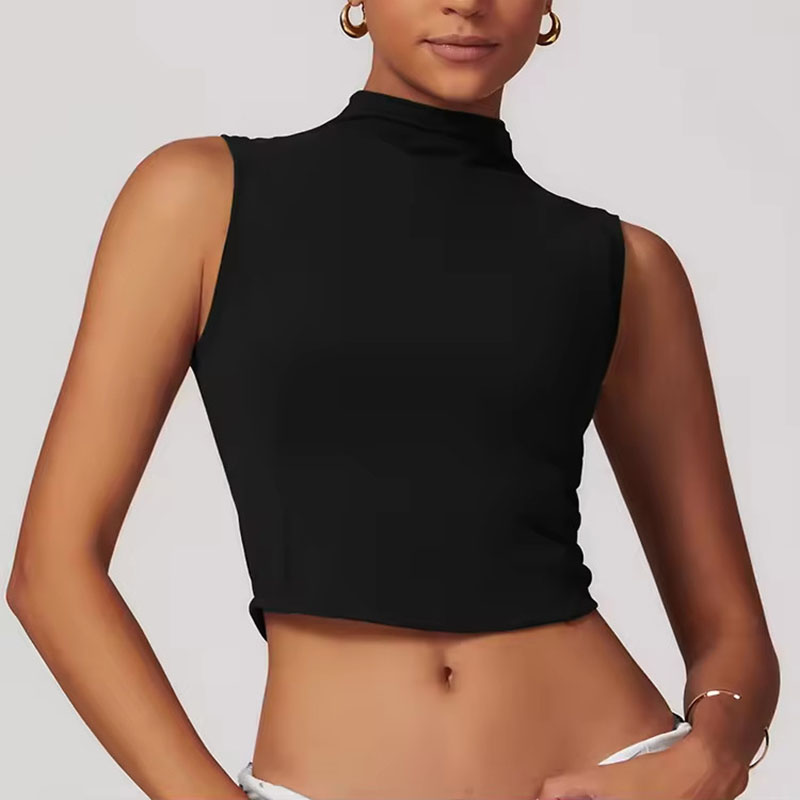 High-Neck Cropped Tank Top