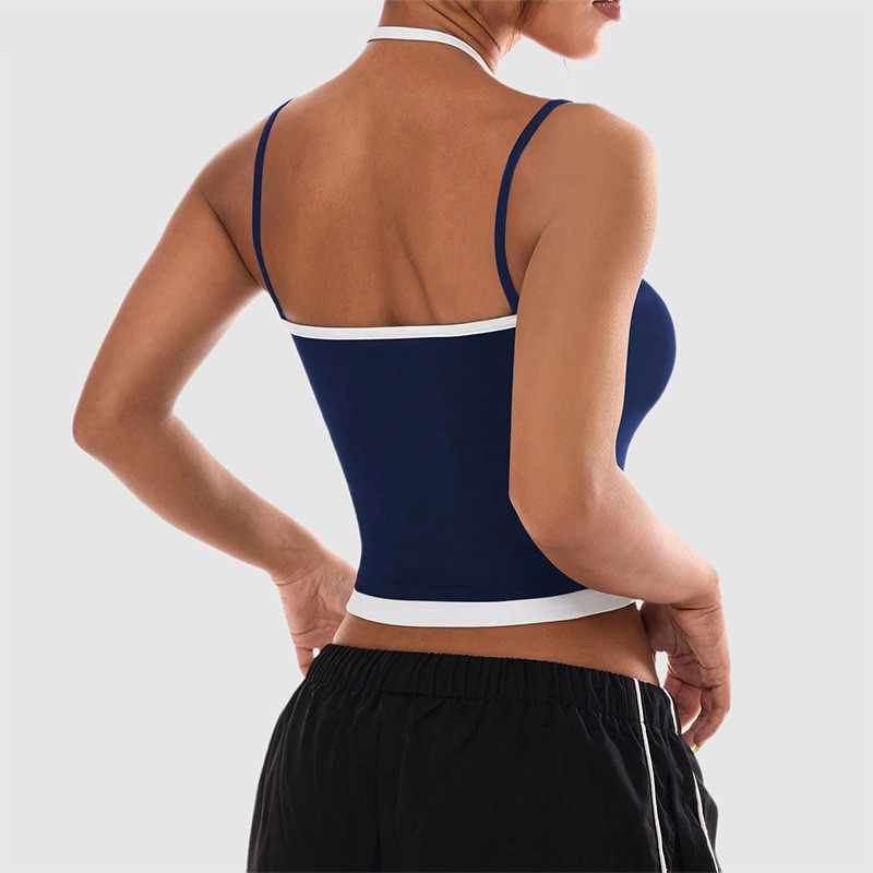 Custom Color Block Cropped Fitness Yoga Vest