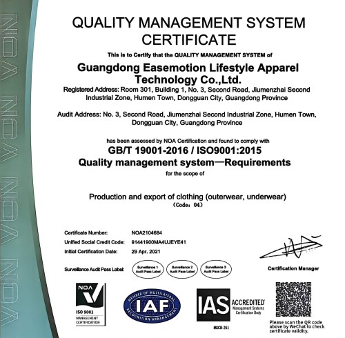 Certificado del Sistema de Gestión de Calidad ISO 9001:2015
