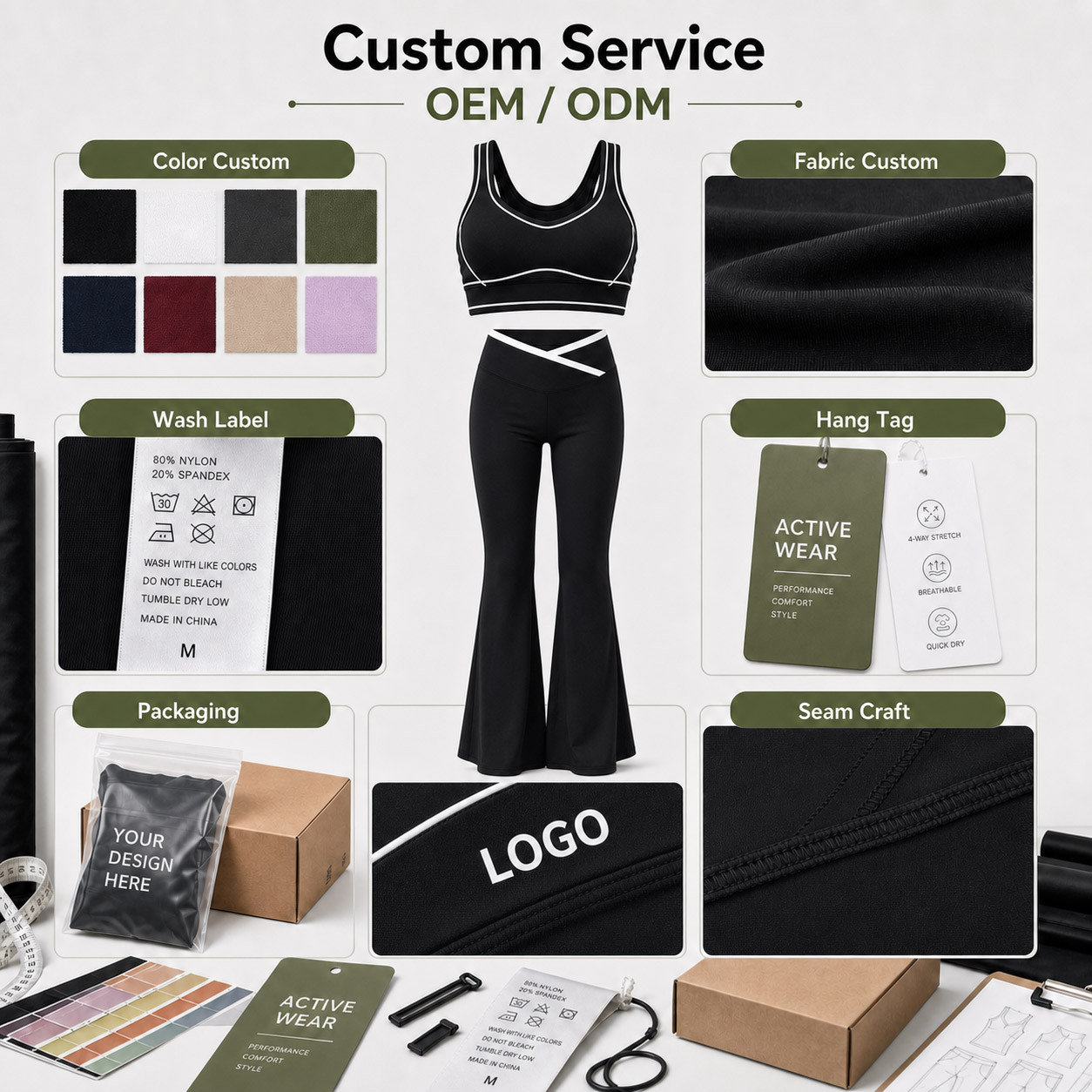 What customization options does Bloomto offer for activewear?