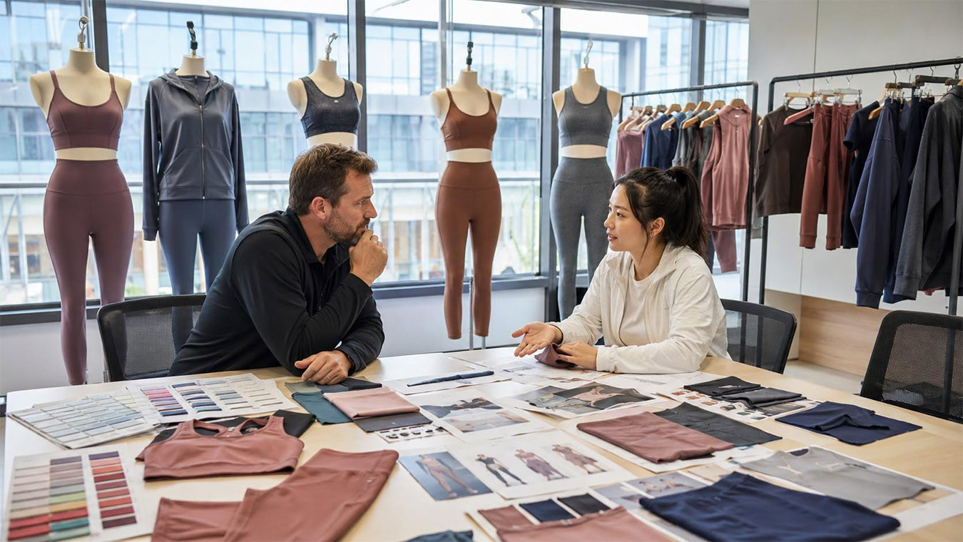 Activewear construction details and stitching