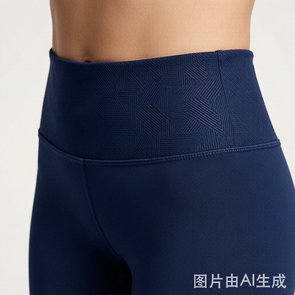 High-waist compression waistband detail