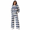 Custom Vintage Navy Stripe Tracksuit Set - Embroidered Hoodie & Wide-Leg Jogger