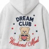 Custom Vintage Embroidered Bear Hoodie Shorts Set Women Loose Casual Sportswear 2-Piece