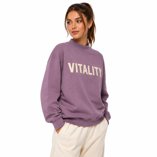 Custom Women Oversized Mock Neck Sweatshirt