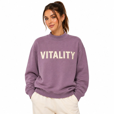 Custom Women Oversized Mock Neck Sweatshirt