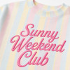 Custom Pastel Stripe Embroidered Tracksuit Set for Women