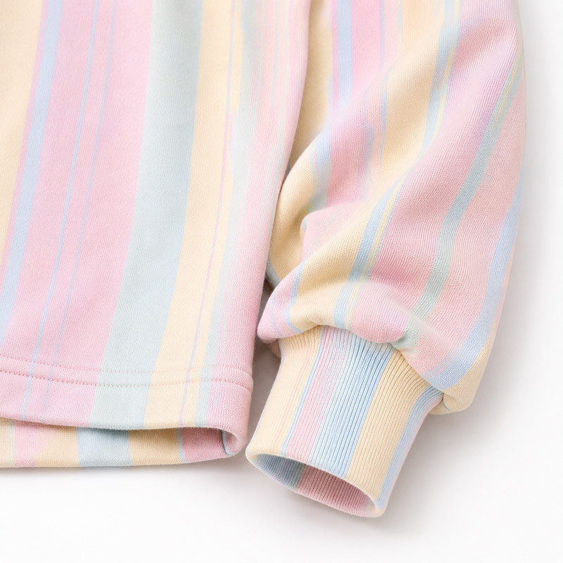 Pastel Vertical Stripe Embroidery Detail