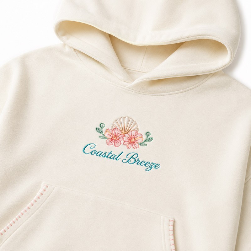 Custom Embroidered Oversized Hoodie Short Set for Women