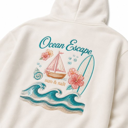 Custom Embroidered Oversized Hoodie Short Set for Women