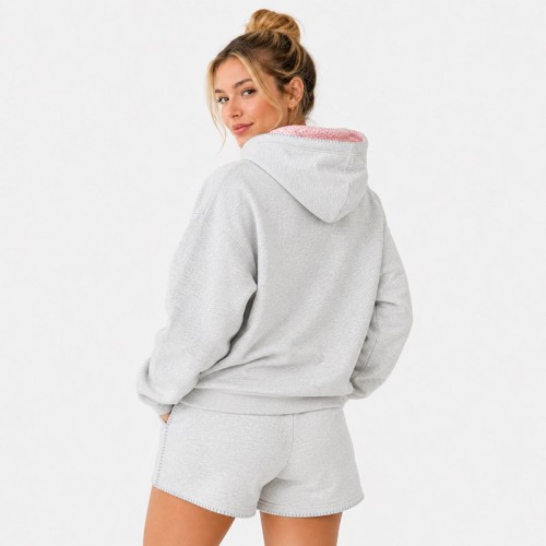 Custom Floral Hoodie Set — Loose Fit Hoodie and Shorts for Women