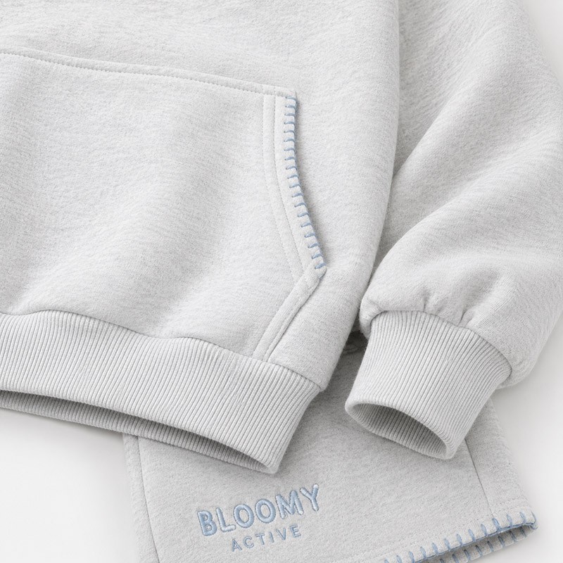 Custom Floral Patch Hoodie and Shorts Set for Women