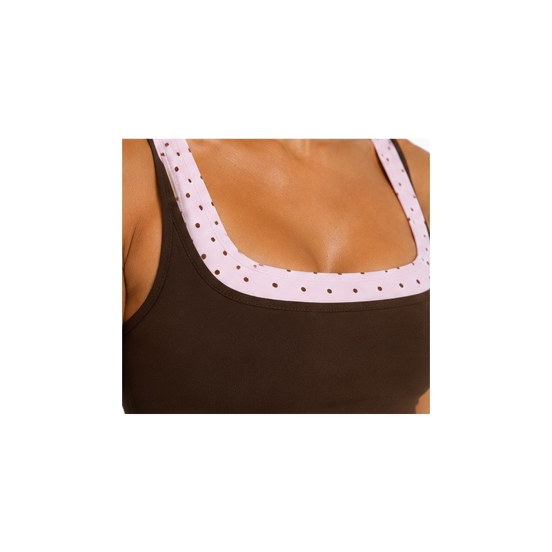 Square Neckline Contrast Binding Detail