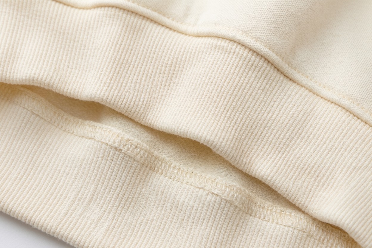 Ribbed cuffs and hem detail