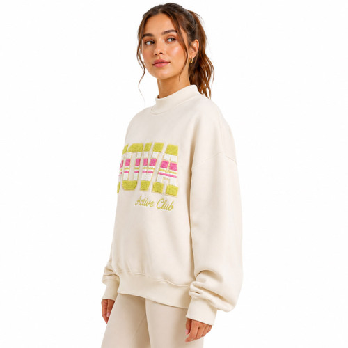 Custom Chenille Letter Hoodie | OEM Half-Neck Pullover Sweatshirt Manufacturer