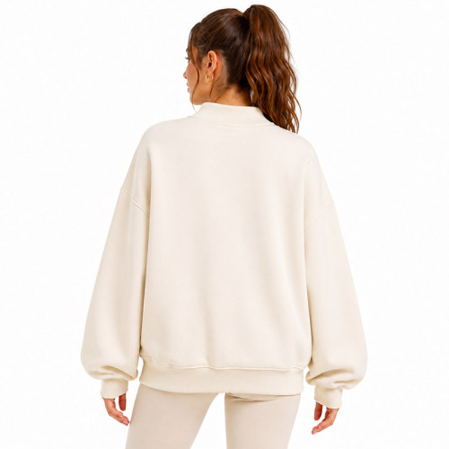 Custom Chenille Letter Hoodie | OEM Half-Neck Pullover Sweatshirt Manufacturer