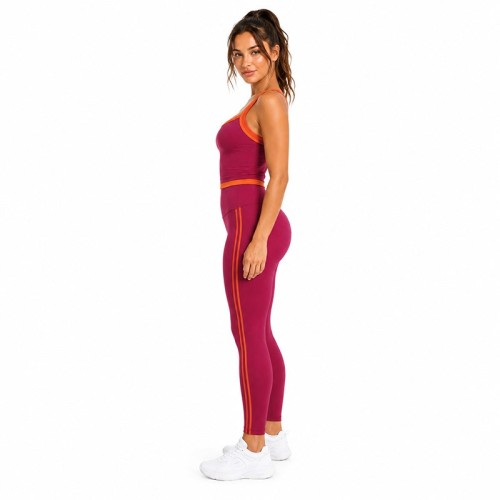 Custom Yoga Vest – Contrast Double-Layer Strap High-Stretch Square-Neck Sports Tank Top for Women