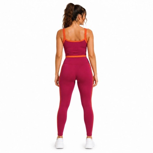 Custom Yoga Vest – Contrast Double-Layer Strap High-Stretch Square-Neck Sports Tank Top for Women
