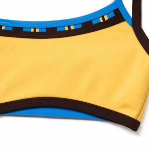 Custom Color-Block Sports Bra - Thin-Strap High-Elastic Yoga Bra