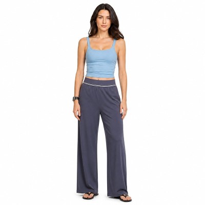 Custom Sustainable Wide Leg Yoga Pants | OEM High Waist Soft Stretch Lounge Trousers