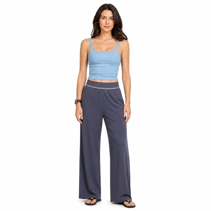 Custom Sustainable Wide Leg Yoga Pants | OEM High Waist Soft Stretch Lounge Trousers