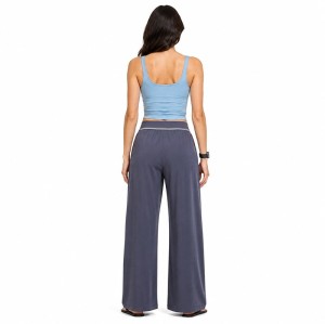 Custom Sustainable Wide Leg Yoga Pants | OEM High Waist Soft Stretch Lounge Trousers