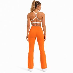 Custom Yoga Set with Flare Leggings - Sports Bra & Contrast Trim 2-Piece Outfit