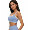 Custom Layered Yoga Bra - Contrast Trim Spaghetti Strap Sports Bra