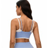 Custom Layered Yoga Bra - Contrast Trim Spaghetti Strap Sports Bra