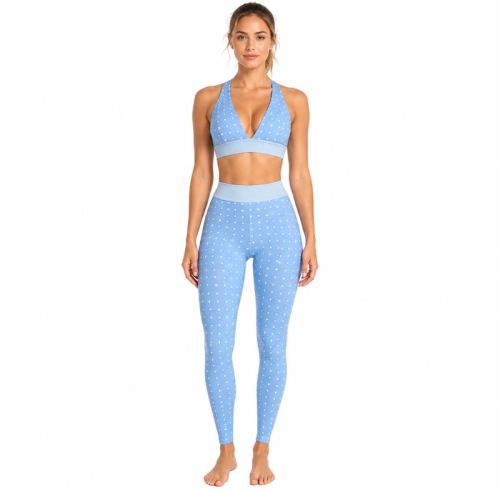 Custom Polka Dot Halter Yoga Set - Sports Bra & High Waist Leggings 2-Piece