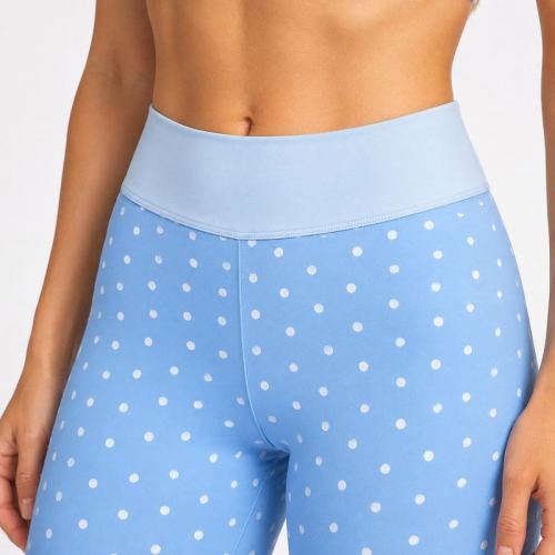 Custom Polka Dot Halter Yoga Set - Sports Bra & High Waist Leggings 2-Piece