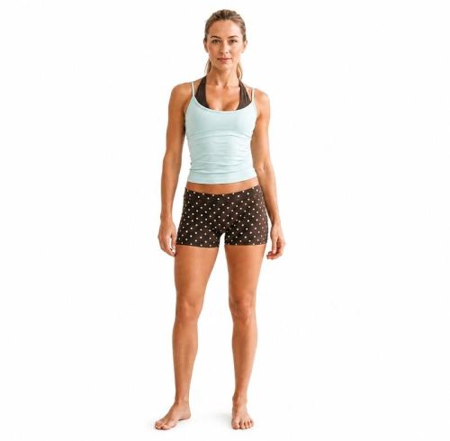 Custom Polka Dot Yoga Set - Stretch Tank Top & Workout Shorts 2-Piece