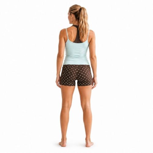 Custom Polka Dot Yoga Set - Stretch Tank Top & Workout Shorts 2-Piece