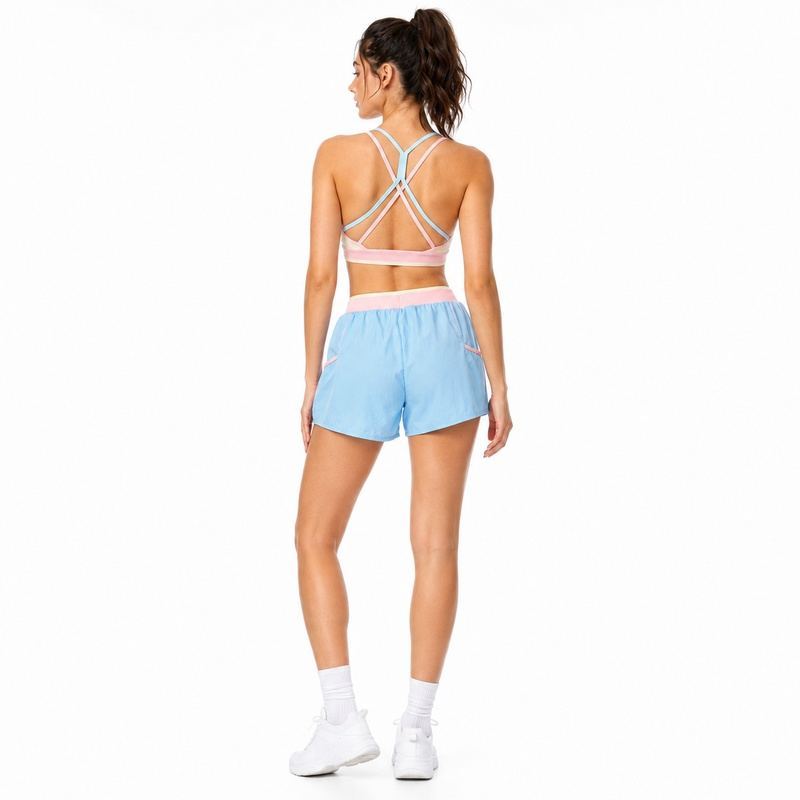Custom Contrast Halter Yoga Set - Model Back View