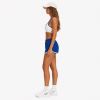 Custom Contrast Trim Yoga Set - Double-Strap Sports Bra & Retro Workout Shorts 2-Piece