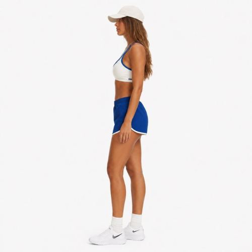 Custom Contrast Trim Yoga Set - Double-Strap Sports Bra & Retro Workout Shorts 2-Piece