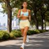 Custom Floral Print Yoga Set - Layered Sports Bra & High Waist Workout Shorts 2-Piece