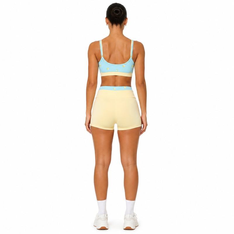 Custom Floral Print Yoga Set - Model Back View