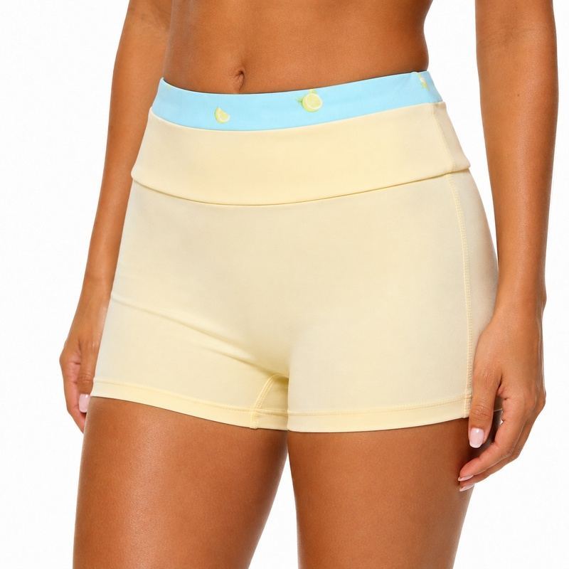 High Waist Workout Shorts Front Detail