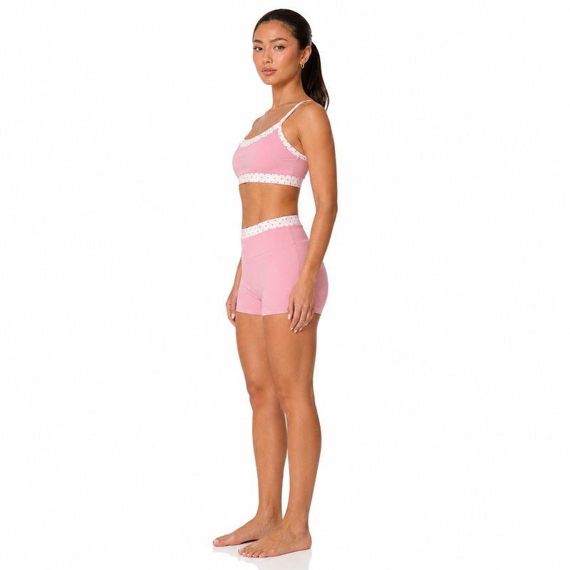 Custom Polka Dot Yoga Set - Model Side View