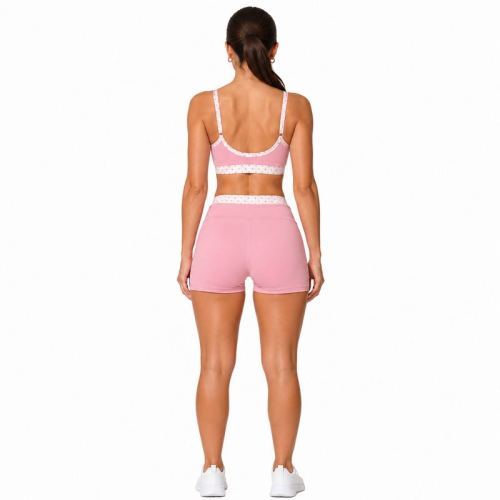 Custom Polka Dot Yoga Set - Trim Sports Bra & Workout Shorts 2-Piece Outfit