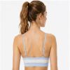 Custom Striped Sports Bra - Spaghetti Strap Soft Stretch Yoga Workout Bra