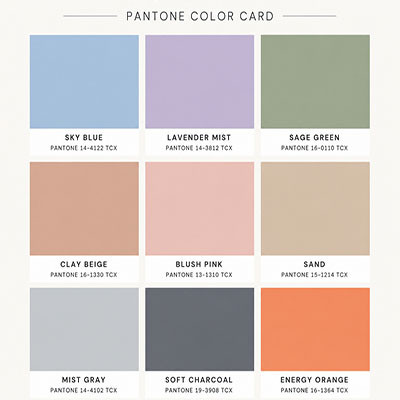 Pantone color options for custom yoga wear