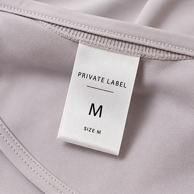 Private label size label inside custom yoga wear