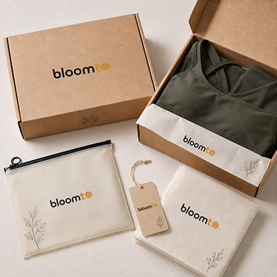 Branded custom yoga clothing packaging