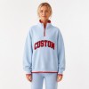 Custom Women's Oversized Half-Zip Sports Sweatshirt with Contrast Trim