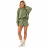 Custom Polka Dot Loungewear Set – Olive Green Sweatshirt & Drawstring Shorts