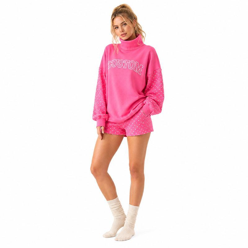 Sudadera personalizada de rosa caliente - Vista frontal del modelo